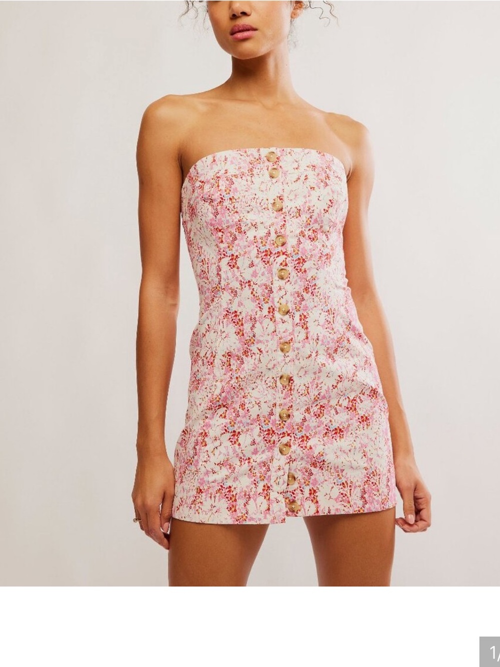 FREE PEOPLE Tomas Mini / Confetti Combo strapless XL dress